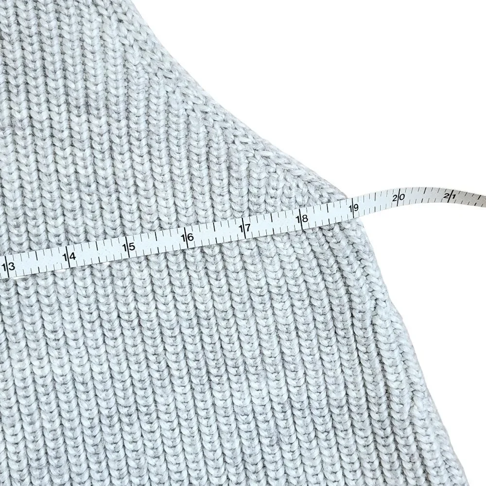Ever New Melbourne Grey Chunky Knit Sleeveless Turtleneck Sweater M Wool Blend